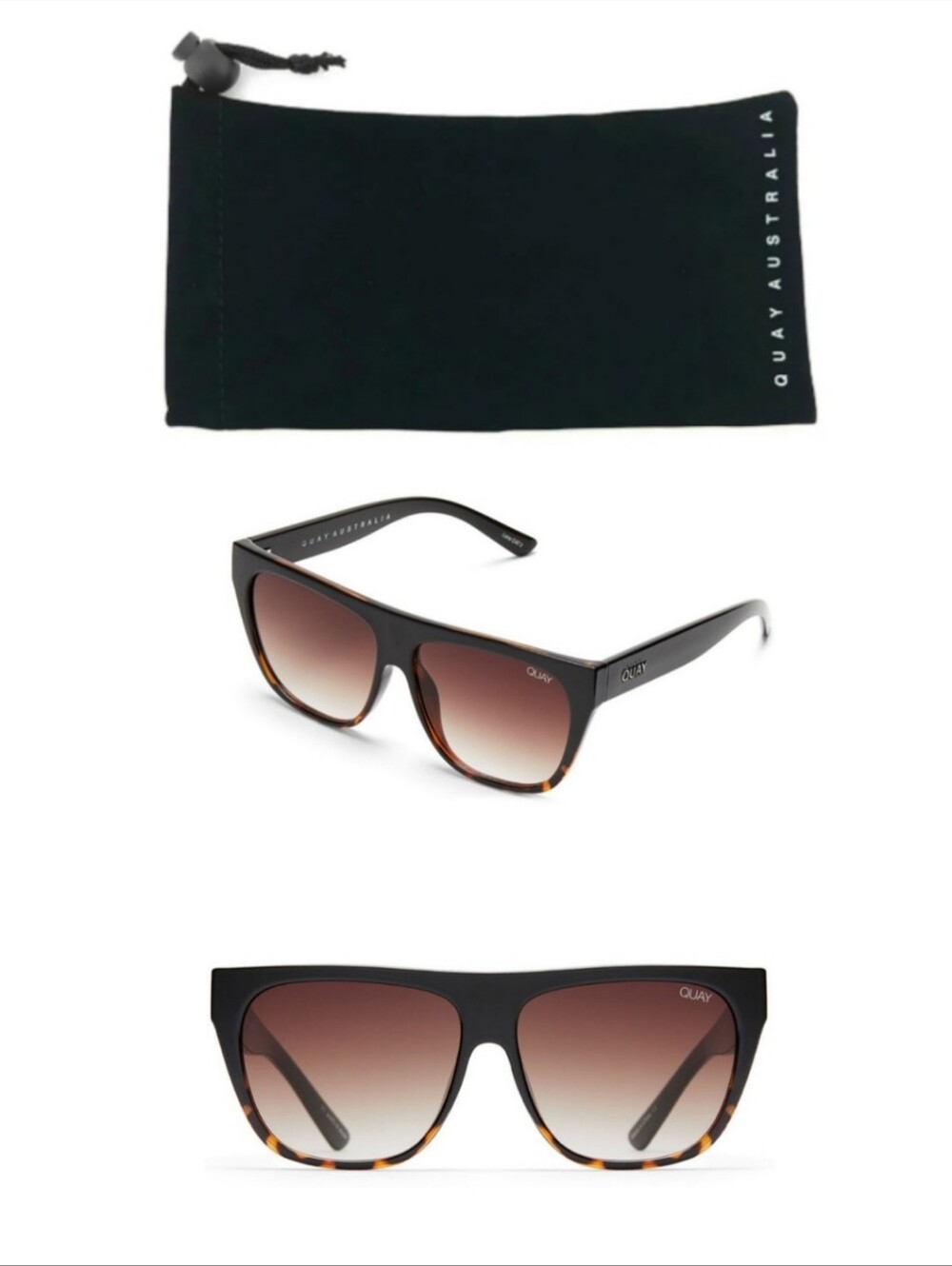 Quay Australia Black and Tortoise Drama By Day Sunglasses - Picture 6 of 6